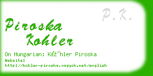 piroska kohler business card